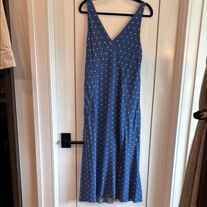 Blue Polka Dot Sleeveless Dress